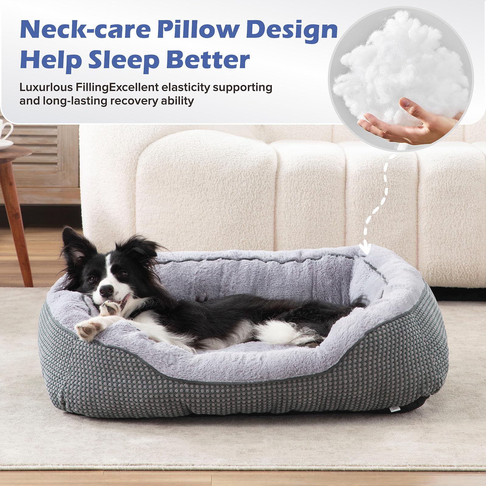 INVENHO Dog Bed washable cover simplifies cleaning and care.