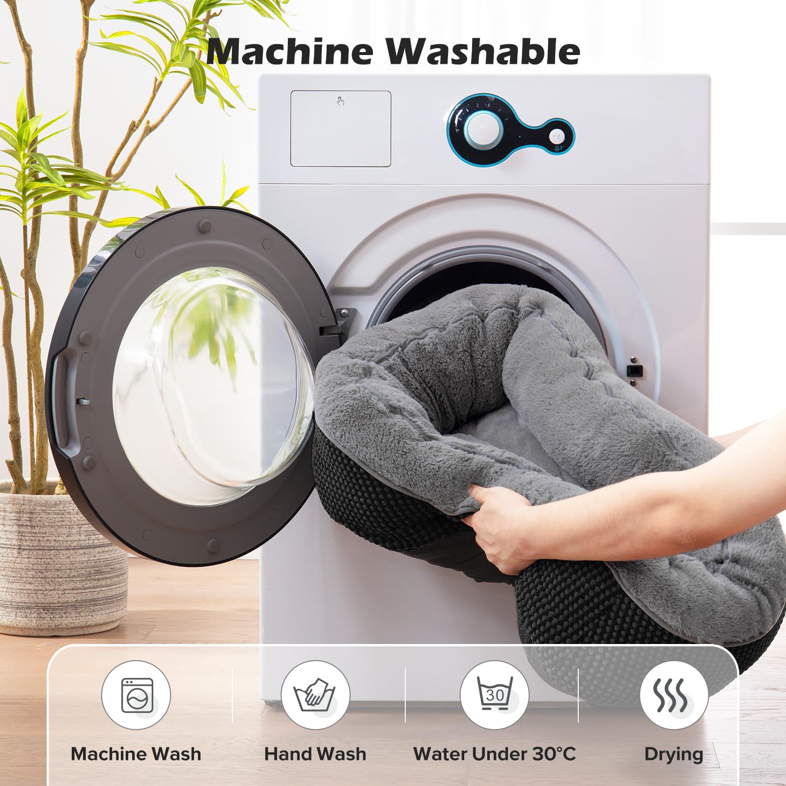 INVENHO dog bed washable design stays fluffy after multiple machine washes.