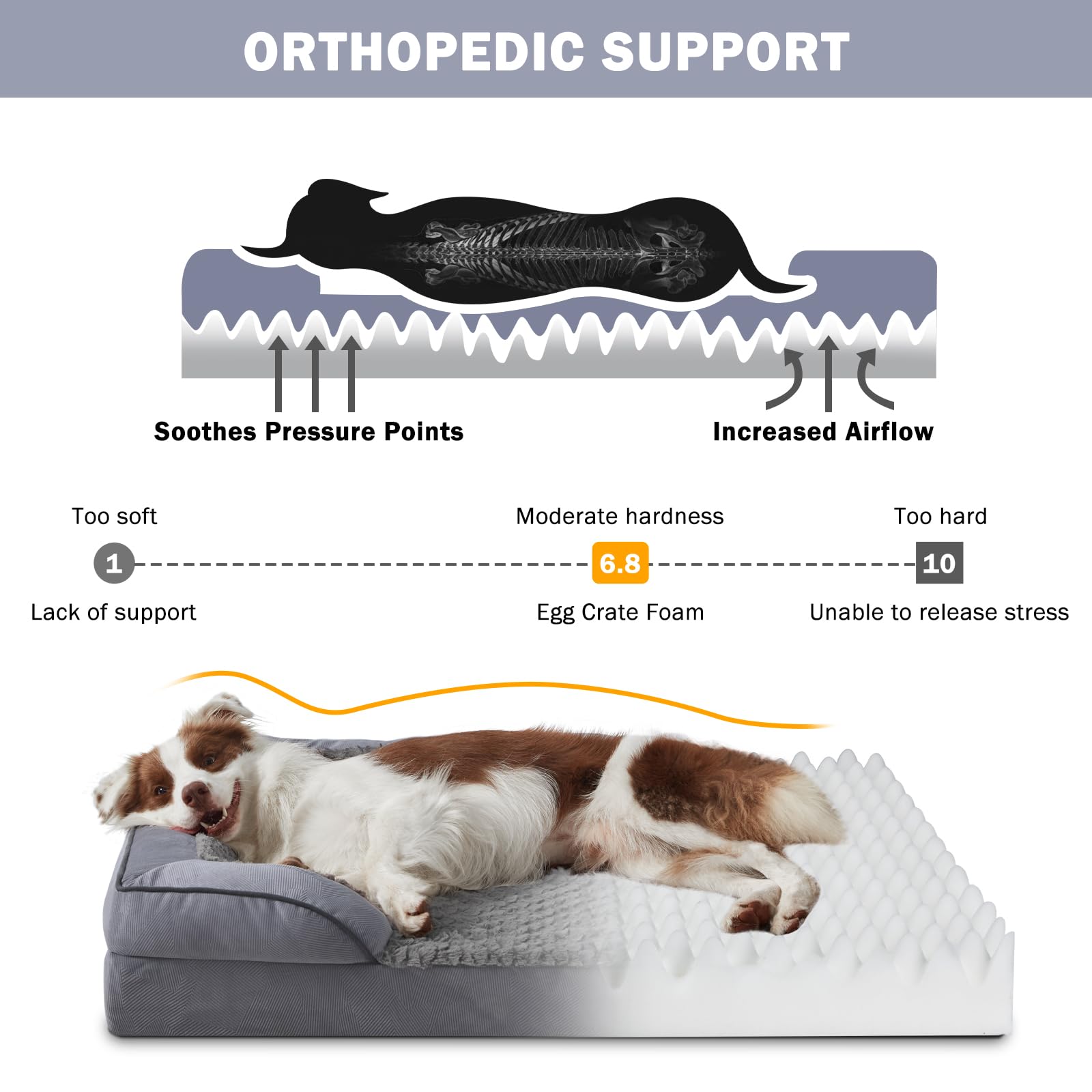 INVENHO dog bed with waterproof lining protects foam and simplifies cleanup.