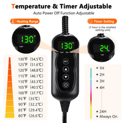 INVENHO donut heated cat bed timer display demonstrates energy-saving auto shut-off.