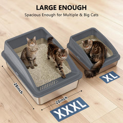 INVENHO extra-large litter box lid buckle design keeps lid secure during jumps