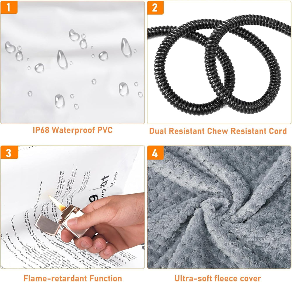 INVENHO extra large pet heating pad thermostat insight highlights safe temperature control.