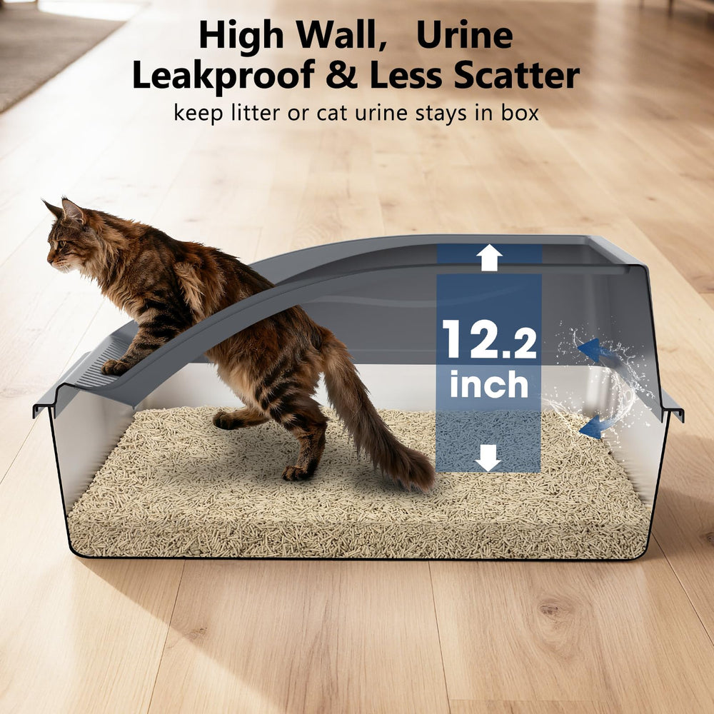 INVENHO extra-large litter box side view highlights ample space to move