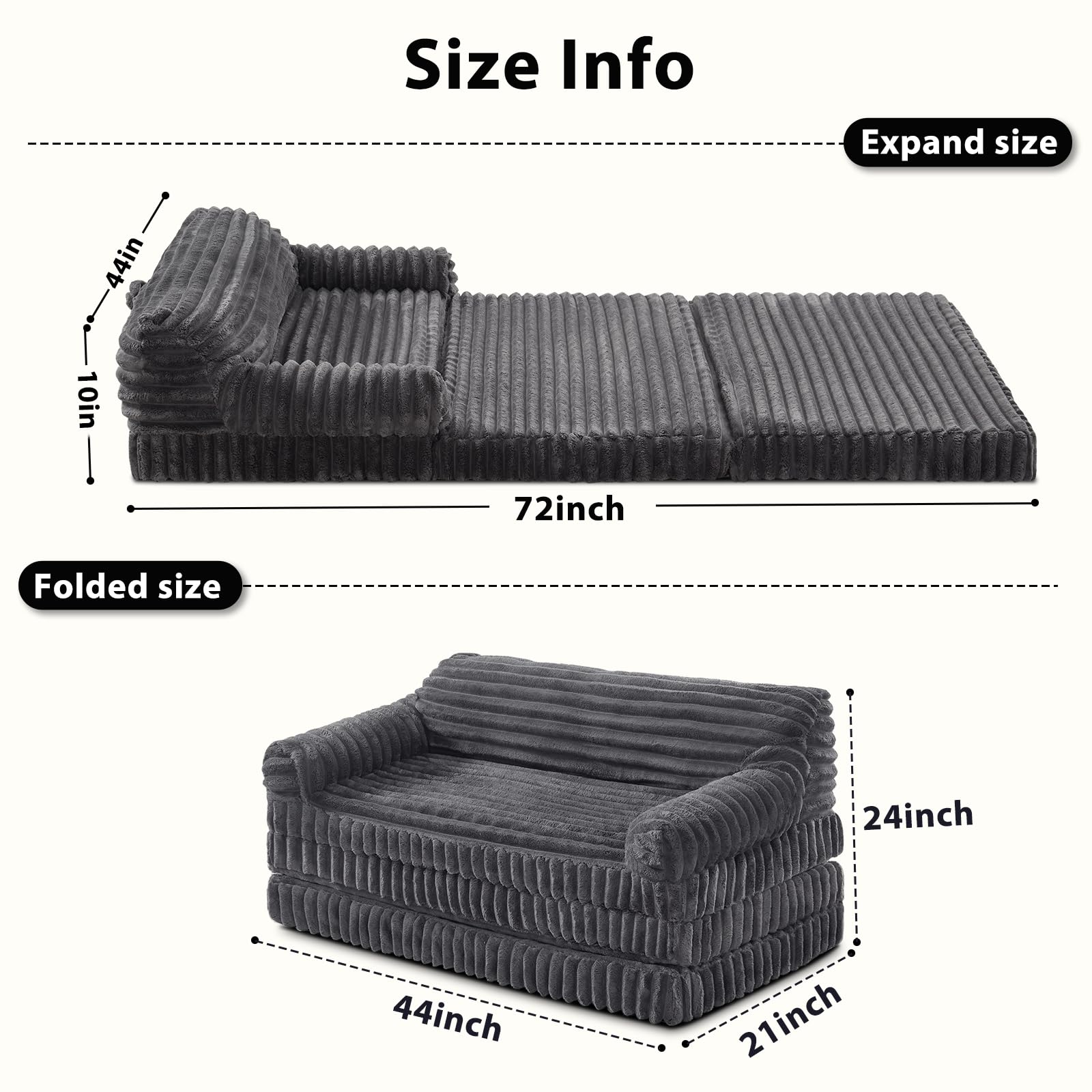 INVENHO foldable bed nonskid bottom keeps the bed stable on floors