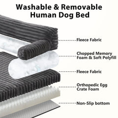 INVENHO foldable bed plush faux fur creates a warm cozy resting spot