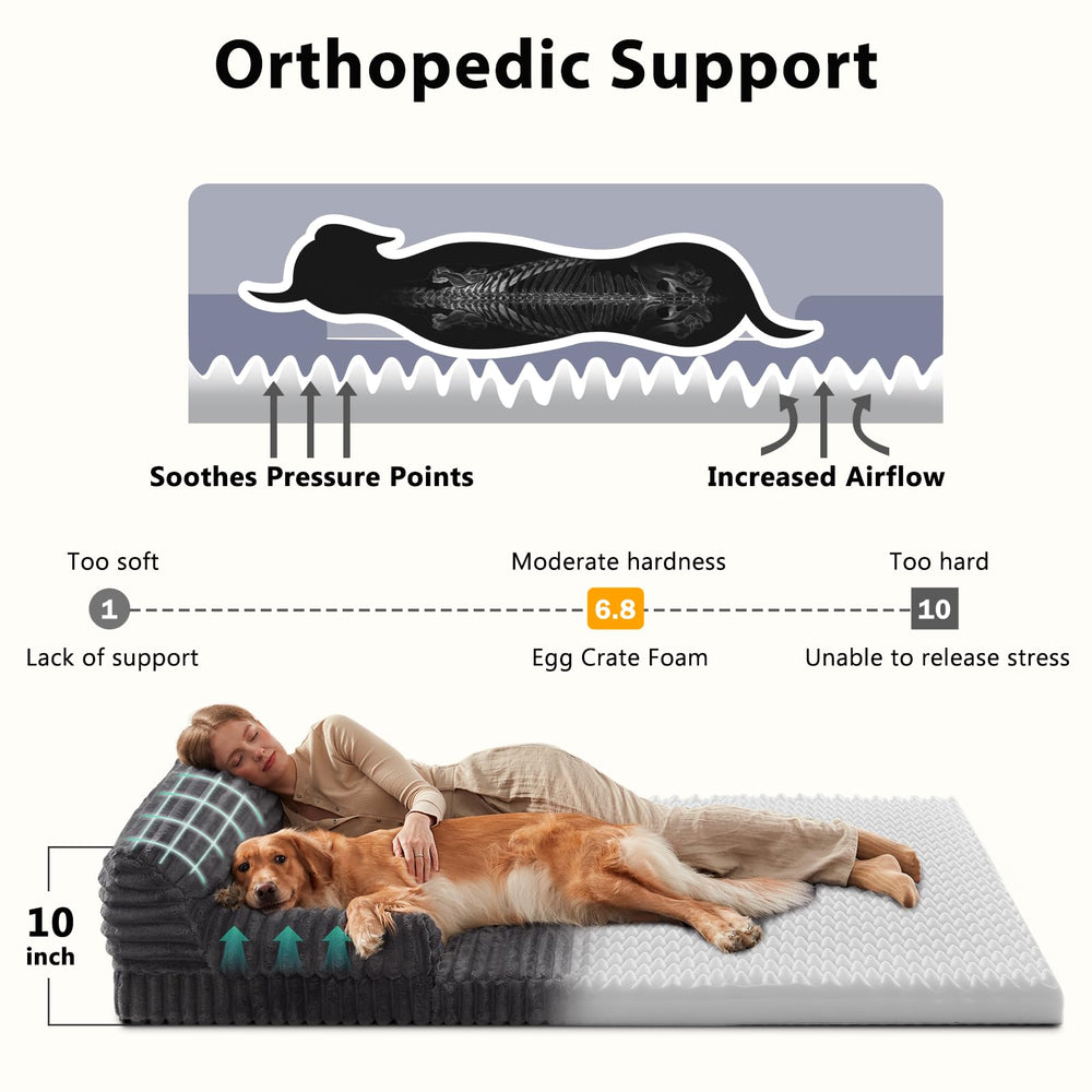 INVENHO foldable human dog bed orthopedic foam highlights supportive lounging