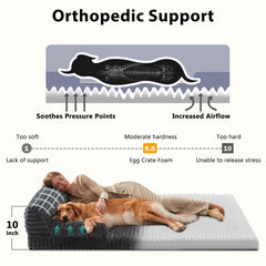 INVENHO foldable human dog bed orthopedic foam highlights supportive lounging