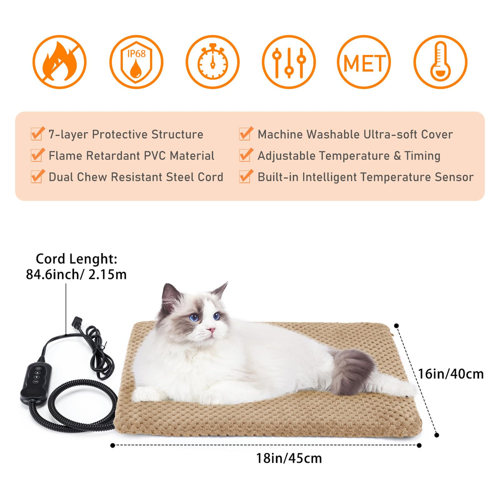 INVENHO heated pad removable washable cover close-up for easy cleaning