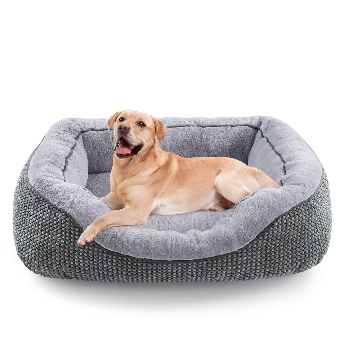 INVENHO large dog bed front view shows raised sides for comfy lounging