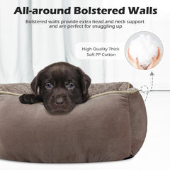INVENHO large dog bed side view highlighting raised walls for neck cushioning