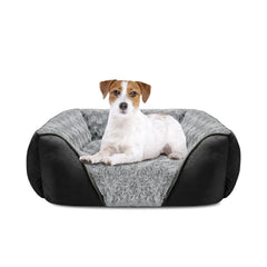 INVENHO medium dog bed front view highlights head and neck support with plush warmth.