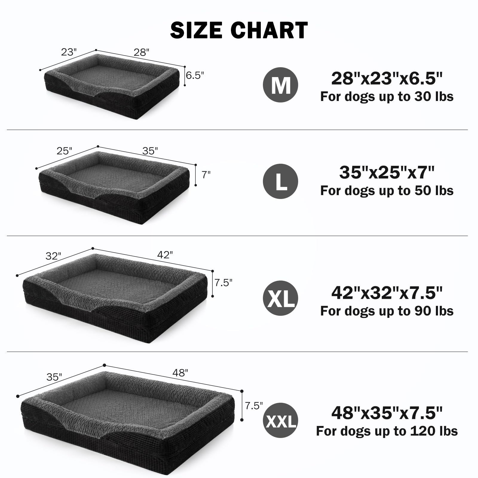 INVENHO orthopedic dog bed fish-scale plush surface texture