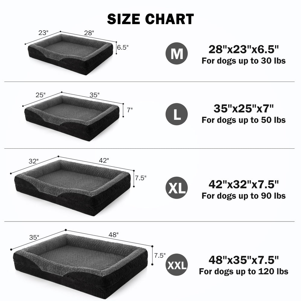 INVENHO orthopedic dog bed fish-scale plush surface texture