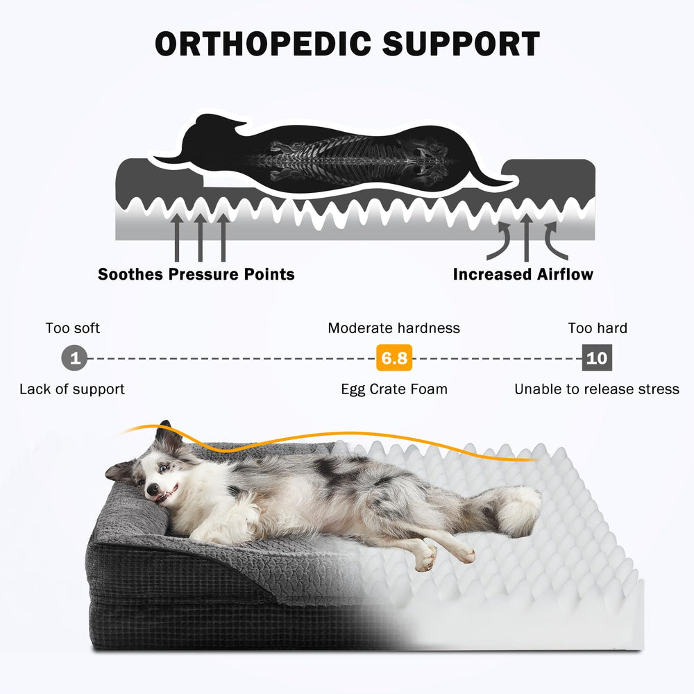 INVENHO orthopedic dog bed removable cover displayed for easy washing