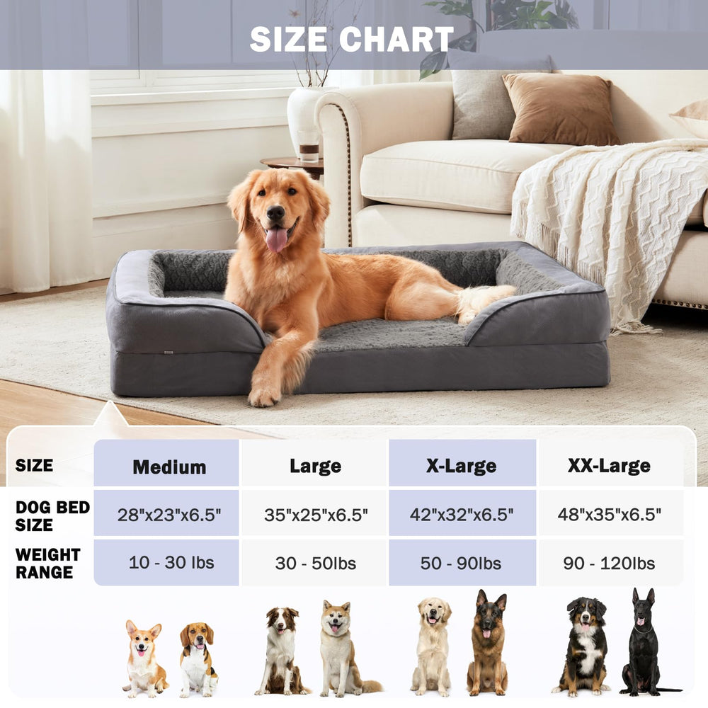INVENHO XL bed measures 42x32 inches for large dogs.