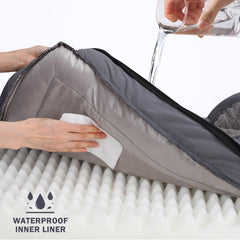 INVENHO Orthopedic XXL dog bed foam detail reveals egg-crate foam core for pressure relief