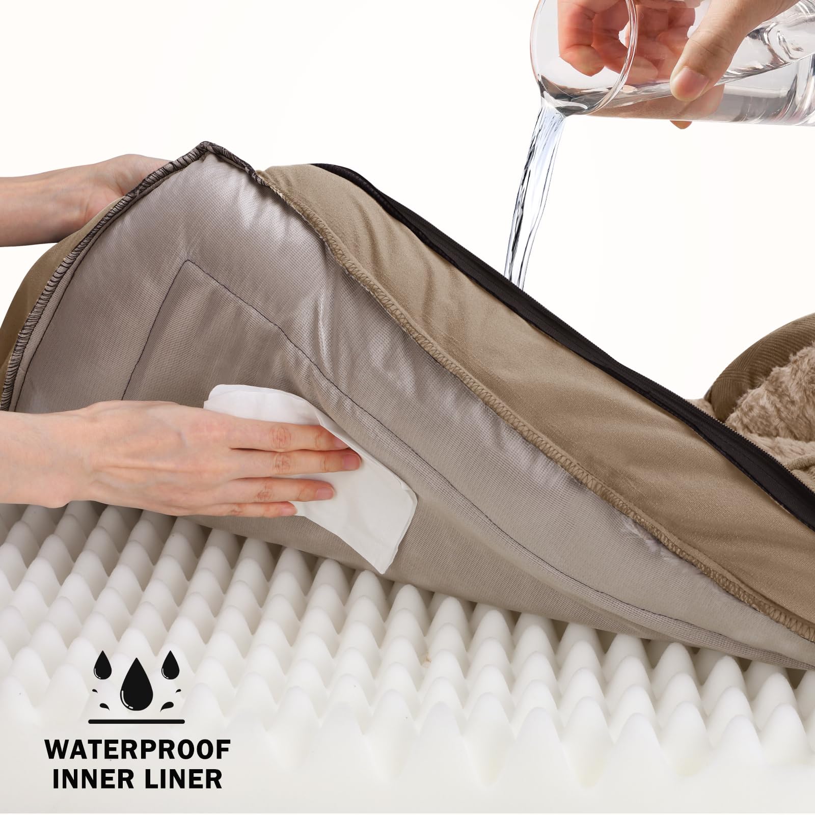 INVENHO Orthopedic XXL bed plush surface emphasizes soft, cozy resting area