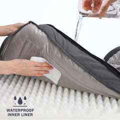 INVENHO egg-crate foam closeup indicating pressure-point relief and even weight distribution