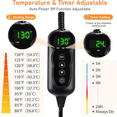 INVENHO pet heating pad timer display for managing session length safely
