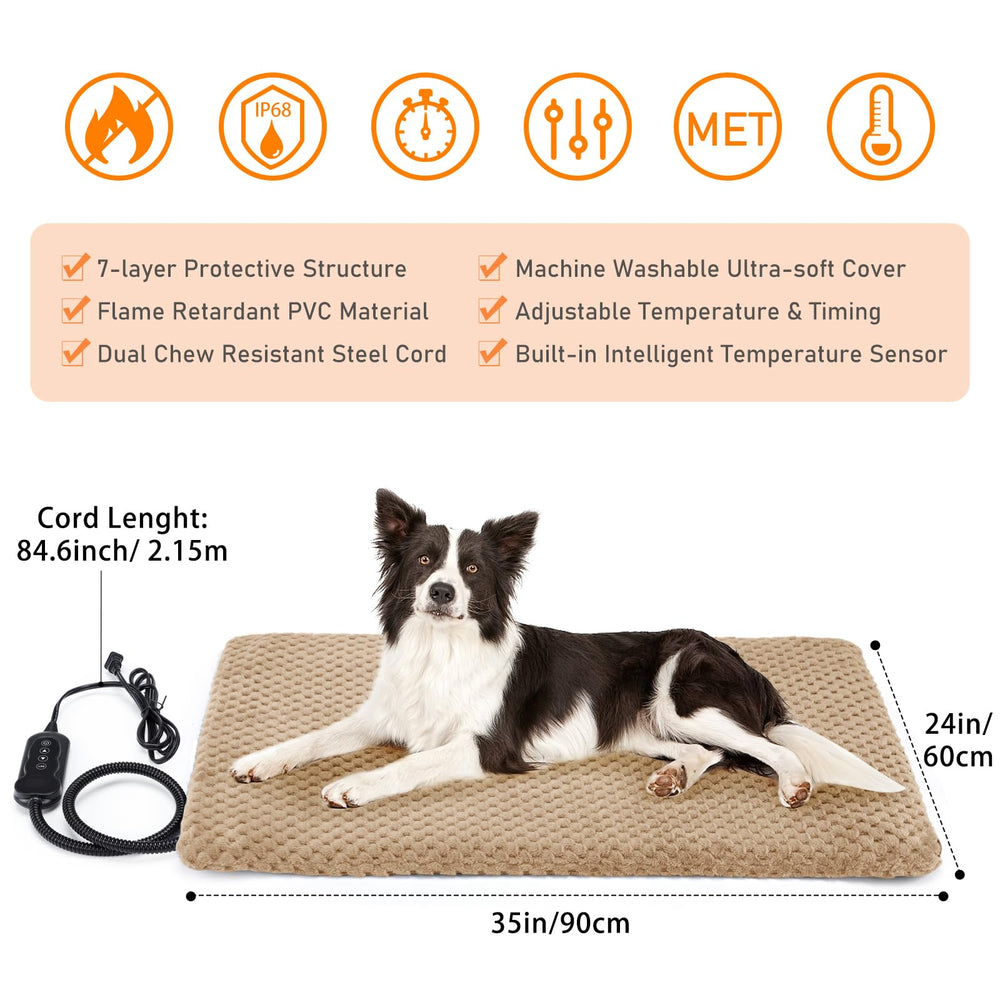 INVENHO pet heating pad waterproof cover shows durable waterproof layer