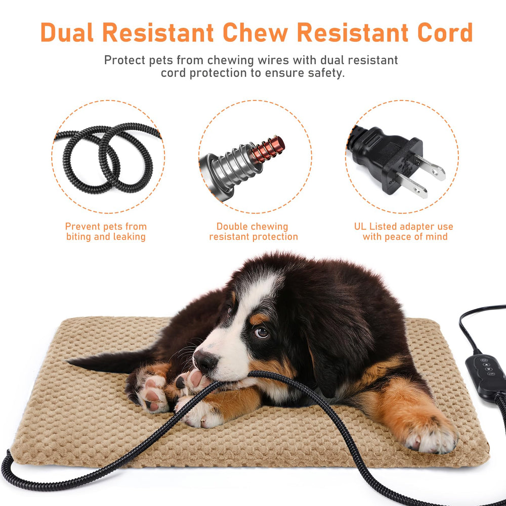 INVENHO pet heating pad wire protection highlights chew-safe design