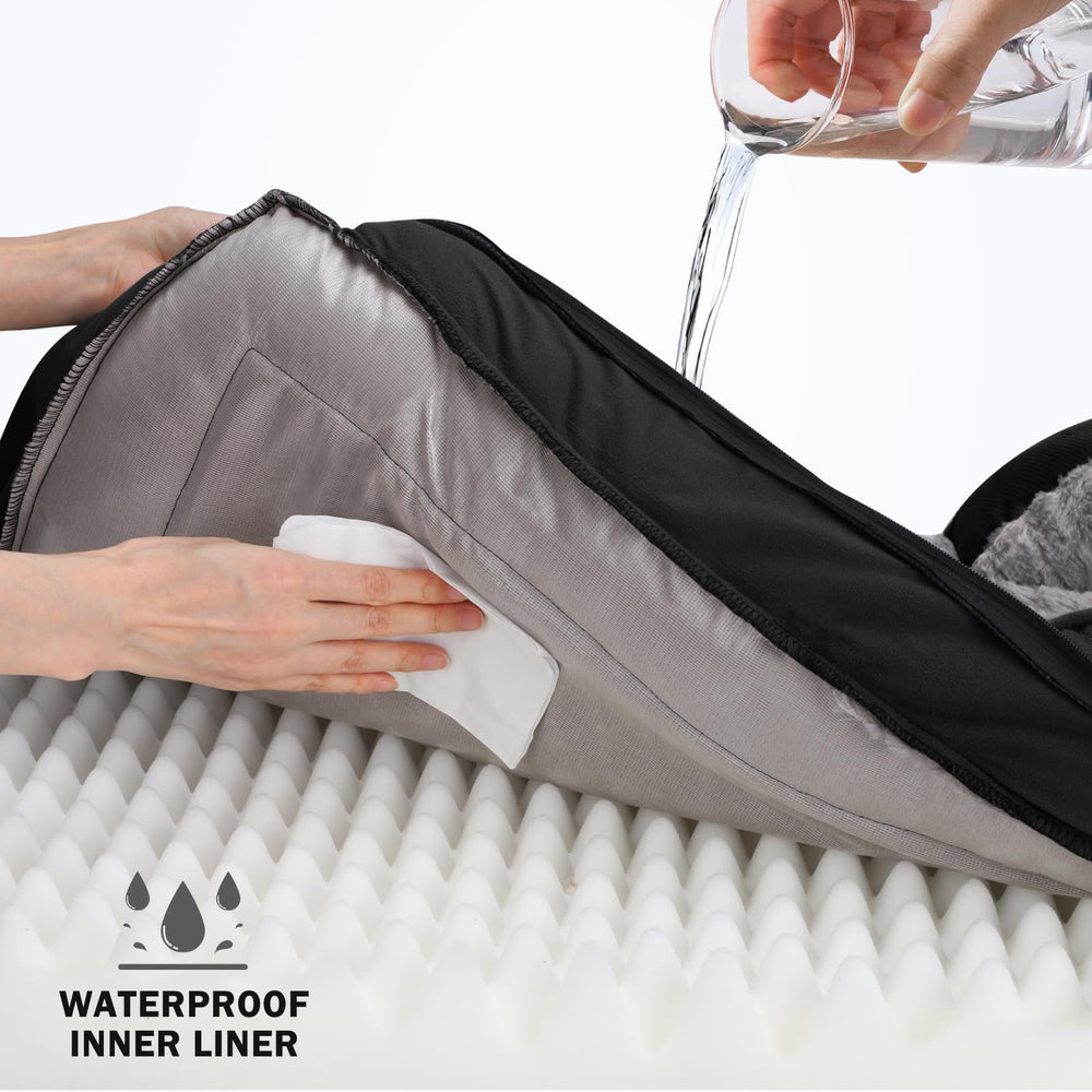 INVENHO bed shows removable cover with waterproof lining for easy cleaning and protection.