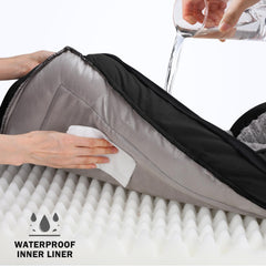 INVENHO bed shows removable cover with waterproof lining for easy cleaning and protection.
