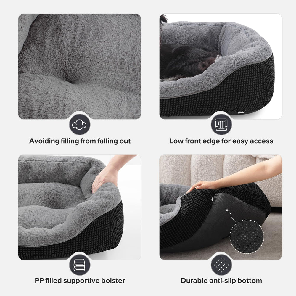 INVENHO small dog bed anti-slip bottom ensures secure placement on slick floors