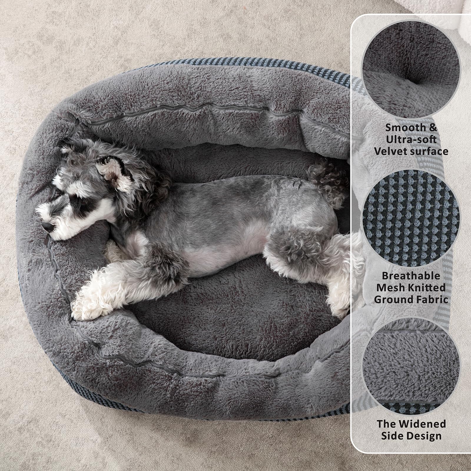INVENHO Small Dog Bed anti-slip bottom keeps the bed steady during use.