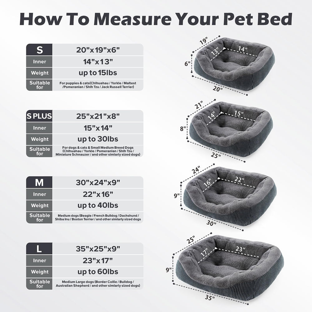 INVENHO Small Dog Bed compact 20x19 inches fits small spaces.