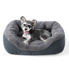 INVENHO Small Dog Bed top-view with plush surface for cozy lounging and security.