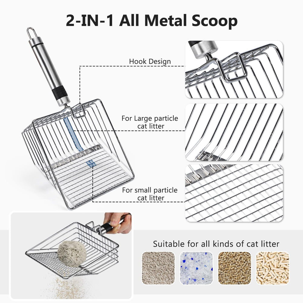 INVENHO stainless steel litter box interior dimensions 23.2x15.7x12.2 inches for big-cat comfort.