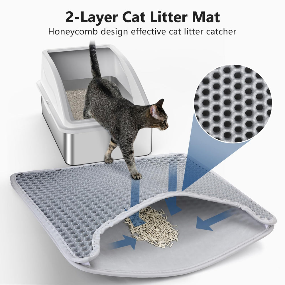 INVENHO stainless steel litter box lid buckle shows stable top during jump-outs.
