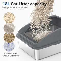 INVENHO non-stick stainless surface makes waste cleanup quick and easy.