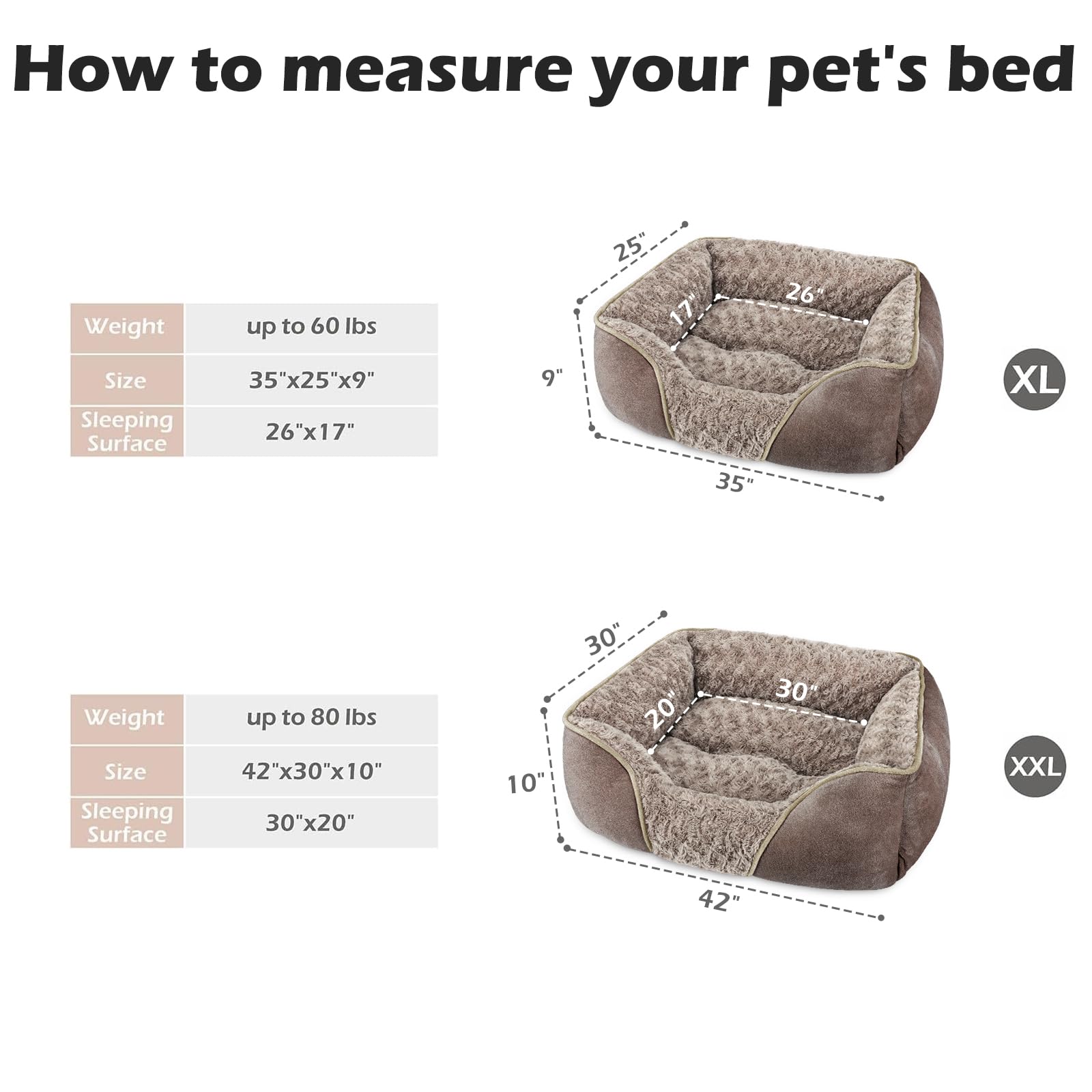 INVENHO X-Large dog bed faux fur close-up showing warm, cozy texture
