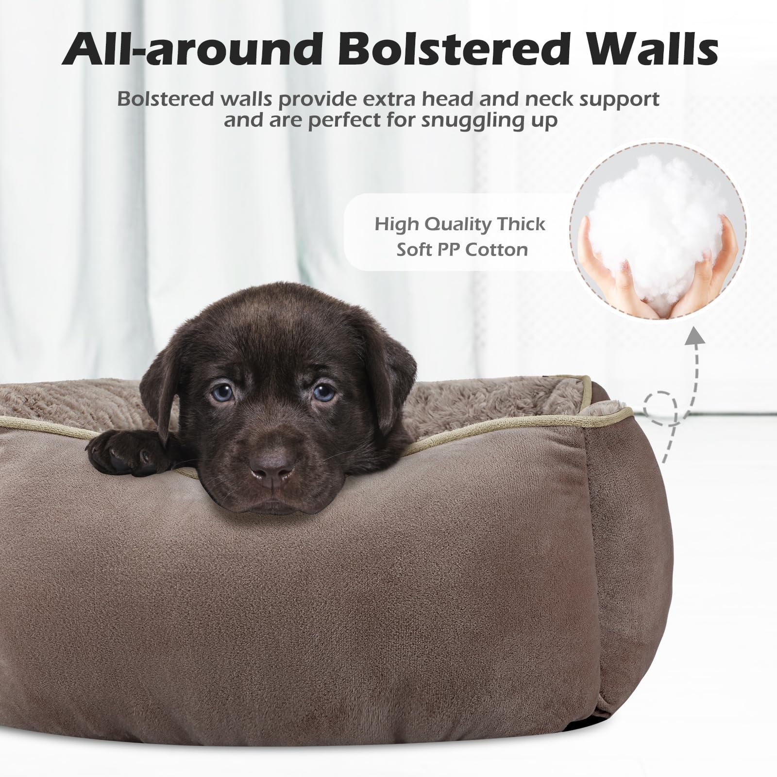 INVENHO X-Large dog bed side view highlighting raised walls for restful sleep