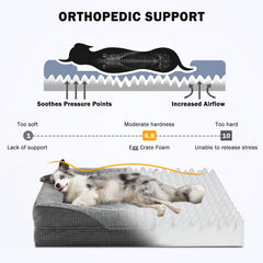 INVENHO XXL bed close-up of egg-crate memory foam for pressure-point relief