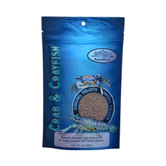Invert Aquatics Crab & Crayfish Sinking Diet packaging highlighting protein-packed formula for bottom feeders.