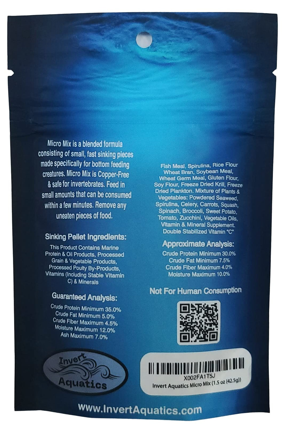 Invert Aquatics Micro Mix deep dweller nutri-spheres close-up showing nutrient-rich cores for daily nutrition