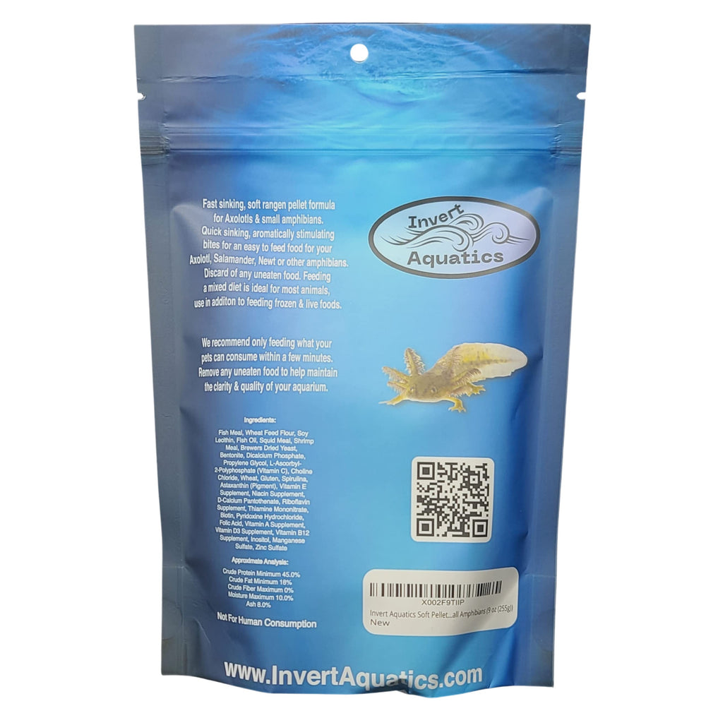 Invert Aquatics moist sinking pellets feeding scene benefiting small amphibians like axolotls