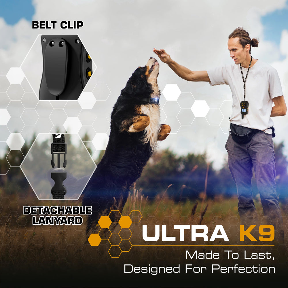 INVIROX collar with belt clip and lanyard offers versatile wear options.