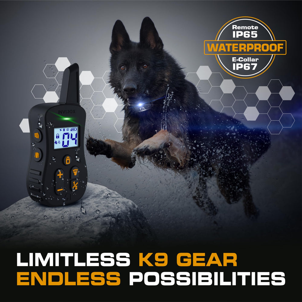 INVIROX collar demonstrates three-quarters mile training range for outdoor work.