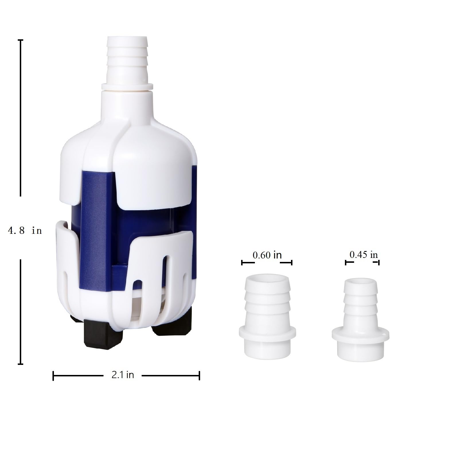 IOAOI Nano Return Pump compact dimensions fit tight sump spaces.