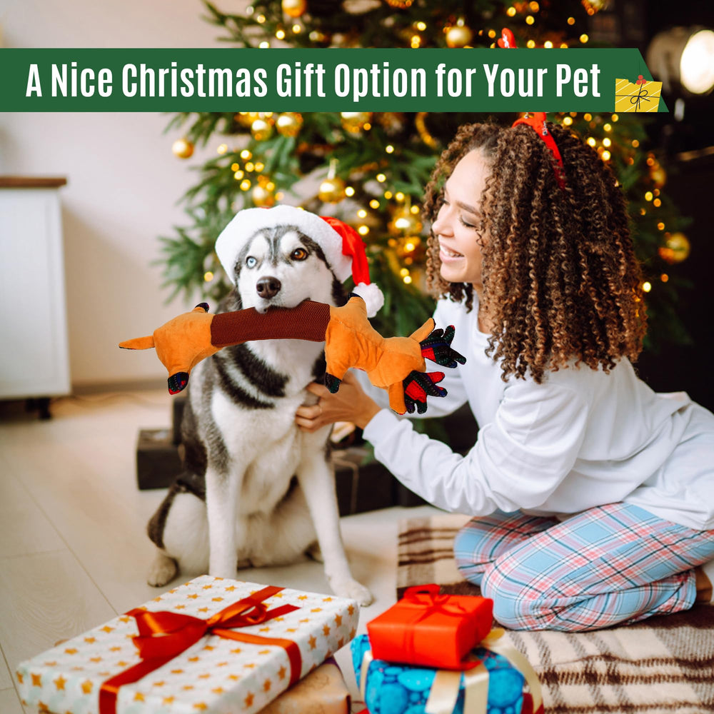 IOKHEIRA Christmas dog toy reindeer gift-idea elevates festive moments and photo-friendly memories.