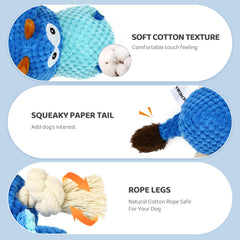 IOKHEIRA toy shows cotton rope legs for durable tug and chew