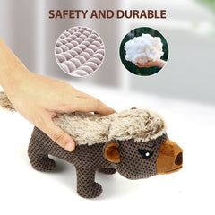 IOKHEIRA dog plush toy features cotton-woven legs for enhanced durability during fetch.