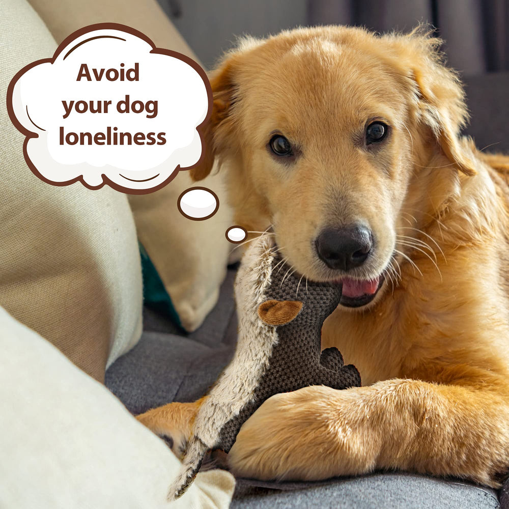 IOKHEIRA dog plush toy includes a rope for tug and training interactions.