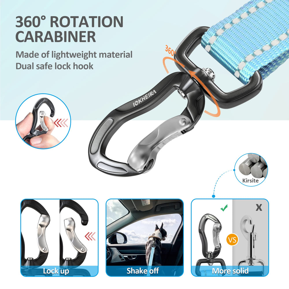 IOKHEIRA dog seat belt reflective strap improves night visibility for safer drives