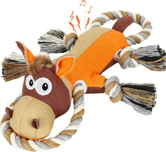 IOKHEIRA dog toy donkey shape for tug-of-war and engaging chewers.