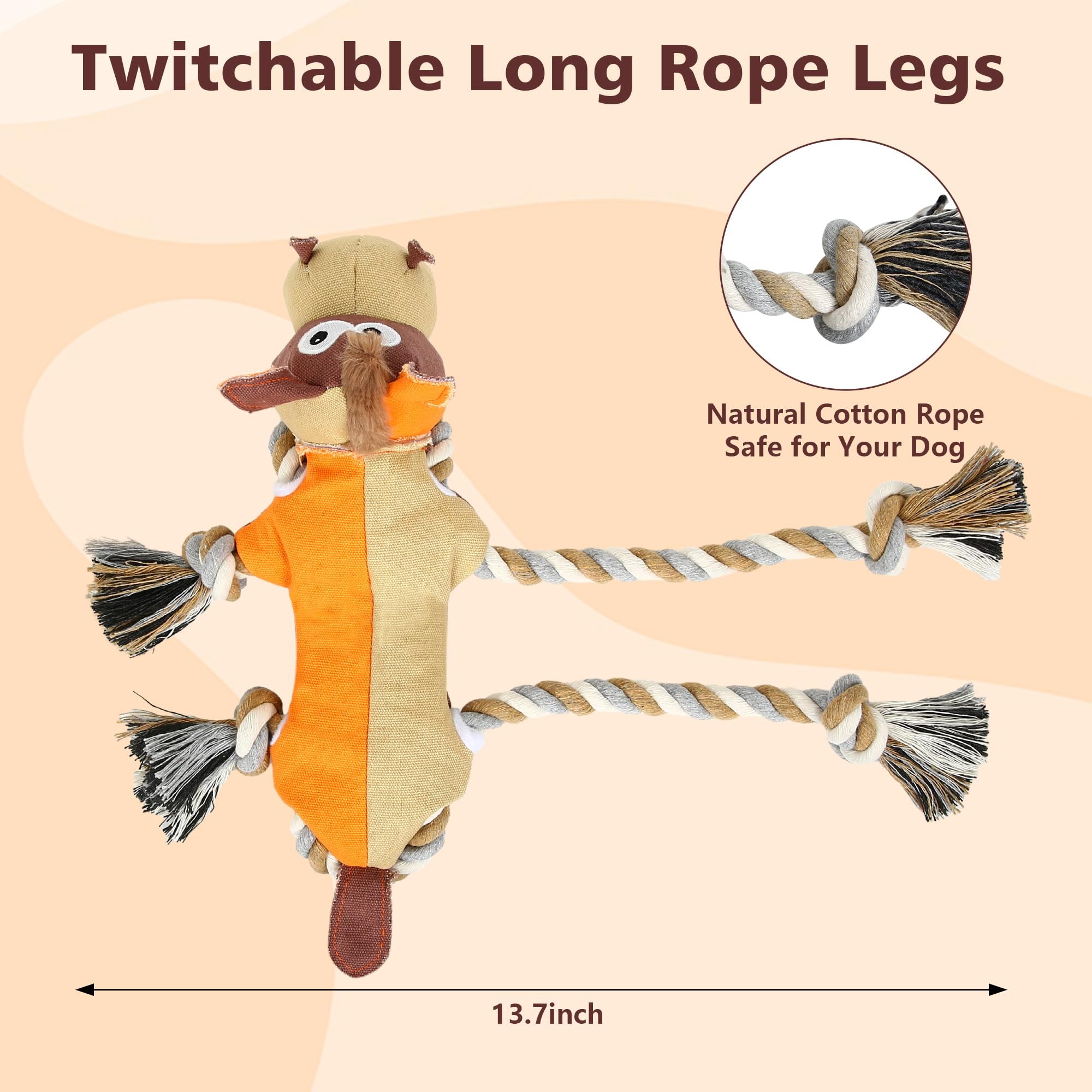 IOKHEIRA dog toy with double-layer canvas for enhanced durability.